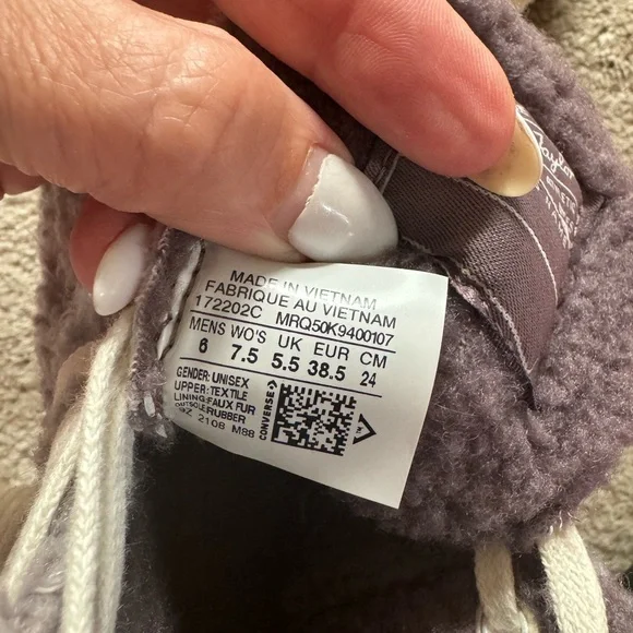 Converse Run Star Hike Platform Chunky Sneaker Rubber Sole High Top Sherpa 7.5 - Picture 8 of 8